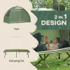1 Person Folding Camping Cot, Portable Outdoor with Carry Bag, 2-in-1 Elevated Camping Bed Tent Single