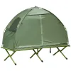 1 Person Folding Camping Cot, Portable Outdoor with Carry Bag, 2-in-1 Elevated Camping Bed Tent Single