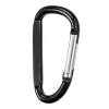 10 PCS Black Carabiner, Caribeaner Clip, Spring Snap Hook for Keychain Clip, 3.07" Aluminum Alloy D Ring Shape Carabeaner with 20 PCS Keyring