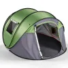 4 Person Pop Up Tent for Camping, Waterproof Instant Family Tent with Front Awning, Automatic Tent Throw Pop Up Instant Flip Pop Tent for Camping