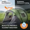 4 Person Pop Up Tent for Camping, Waterproof Instant Family Tent with Front Awning, Automatic Tent Throw Pop Up Instant Flip Pop Tent for Camping