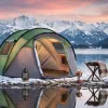 4 Person Pop Up Tent for Camping, Waterproof Instant Family Tent with Front Awning, Automatic Tent Throw Pop Up Instant Flip Pop Tent for Camping