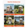 Camping Shower Tent, 1 Room, Foldable Privacy Tent Changing Room with Ground Stakes, Ropes, Carry Bag, and Crossbar