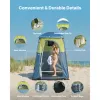 Camping Shower Tent, 1 Room, Portable Privacy Tent Changing Room with Shower Bag, Ground Stakes, Ropes, Carry Bag, and Support Poles