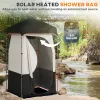 Camping Shower Tent, Portable Privacy Shelter with Solar Shower Bag, Removable Floor and Carrying Bag, Black