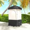 Camping Shower Tent, Portable Privacy Shelter with Solar Shower Bag, Removable Floor and Carrying Bag, Black