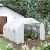 Outdoor Walk-In Tunnel Greenhouse Hot House with Roll-up Windows, Zippered Door, PE Cover 11.5' x 9.8' x 6.5' AS ( Amazon Shipping)