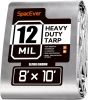 tarps 140g 8x10 FT Tarp Waterproof, 12 Mil Tarps Heavy Duty Waterproof