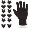 Brown Cotton Polyester Blend Knit Work Gloves, 10-Inch Size with Elastic Wrints