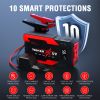 4000 AMP PEAK Car Jump Starter Jumper Box 51.8WH Power Bank 12V Battery Charger 7.2L Gas Engine 5.5L Diesel Engine LCD Display Multifunctional Emergen