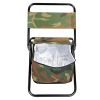 Collapsible Fishing Chair with Built-in Insulated Cooler Bag, Portable Oxford Outdoor Chair with Backrest