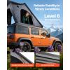 Rooftop Tent Hard Shell, 2-3 Person Aluminum Roof Top Tent Hardshell with Tri-Color LED Light, Thick Mattress & 1 Window