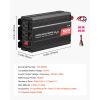 1000W Power Inverter, 12V DC to 120V AC Modified Sine Wave Inverter, Car Charger Converter with USB & Type-C Port, 2 AC Outlets, LED Indicator Light