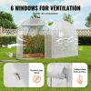 Walk-in Tunnel Greenhouse, 9.6x6.4x6.2 ft Hoop House Greenhouse Tunnel, Plant Hot House with Galvanized Steel Frame, White PE Cover