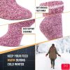 6 Pairs Women's Wool Thermal Boot Socks (EU 9-11) - Heavy-Duty Winter Warmth, BS4745 2.4 Tog Rating, Multi-Color (Pink/ Grey/ Blue/ Green/ Black)