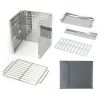 HAWOK Stainless Steel Folding Outdoor Stove with Carrying Bag and Stainless Steel Grill, 8.7"L x 7.5"W x 9.5"H, Portable Wood Burning Grill