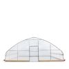 25' x 25' Tunnel Greenhouse Grow Tent w/6 Mil Clear EVA Plastic Film, Cold Frame, Hand Crank Roll-Up Sides, Peak Ceiling Roof, TMG-GH2525