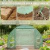 Walk-In Tunnel Greenhouse Outdoor Plant Hot House with Storage Shelves, Roll-up Mesh Door and Vent Windows