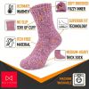 6 Pairs Women's Wool Thermal Boot Socks (EU 9-11) - Heavy-Duty Winter Warmth, BS4745 2.4 Tog Rating, Multi-Color (Pink/ Grey/ Blue/ Green/ Black)