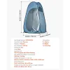 Pop up Shower Tent, Instant Portable Privacy Tent Changing Room with Ground Stakes, Ropes, and Carry Bag, 190T Polyester with Silver Coating