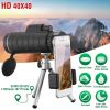 1Pc 40 Plus 40 HD Optical Monocular Telescope With FMC Lens For Outdoor Low Light Vision Scope Phone Holder Tripod Compass For Bird Watching Hunt