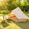 13.1FT Oxford Bell Tent for Family Camping Spacious Yurt Tent with Stove Jack, 4 Season Glamping Shelter, Waterproof Oxford Hot Tent for 4-8 People
