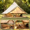 13.1FT Oxford Bell Tent for Family Camping Spacious Yurt Tent with Stove Jack, 4 Season Glamping Shelter, Waterproof Oxford Hot Tent for 4-8 People