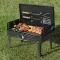 Barbecue Grill Outdoor Portable Charcoal Grill Collapsible Iron Square Charcoal Grill 17.32x10.63x8.66 Inch Black