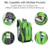 36L Travel Backpack Waterproof Hiking Daypack with Multiple Compartments and Pockets, Nylon Backpack for Camping