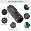 1Pc 40 Plus 40 HD Optical Monocular Telescope With FMC Lens For Outdoor Low Light Vision Scope Phone Holder Tripod Compass For Bird Watching Hunt