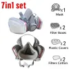 7 IN 1 Half Face Mask for Gas Painting Spray Protection Respirator 2 Filters