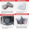 7 IN 1 Half Face Mask for Gas Painting Spray Protection Respirator 2 Filters