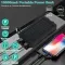 1Pc 1W MAh Solar Power Bank External Battery Pack Dual USB Interface Outdoor Charger With Battery Indicators SOS LED Lights Compass Camping Hikin