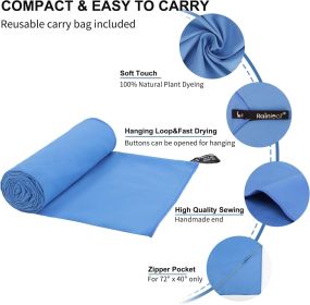 Microfiber Towel Perfect Travel & Gym & Camping Towel. Quick Dry - Super Absorbent - Ultra Compact - Lightweight. Suitable for Trip, Beach, Showe (Material: Microfiber)