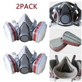 7 IN 1 Half Face Mask for Gas Painting Spray Protection Respirator 2 Filters (Quantity: 2 sets)