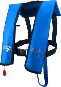 Automatic/Manual Inflatable Life Jacket| Inflatable PFD Kayak Vest Adult| Life Vest for Adults| Outdoor Water Sports| Supports up to 330 lbs|33g of Ca (Color: 607 Blue)
