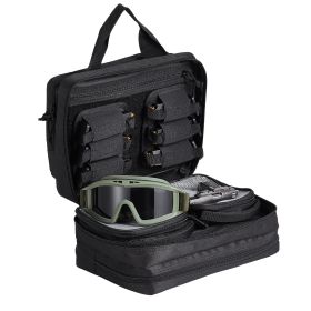 Range Bag for 2 Pistols, Tactical Gun Bag with 2 Built-in Removable Pistol Bags & 6 Detachable Magazines, Gun Range Bag for Outdoor Hunting Shooting (product color: Black)