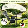 Outdoor Camping Reclining Chair 2 in 1 with 3 Level Adjustable Backrest Lightweight Portable Folding Chair for Picnic Travel Hiking