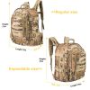 Military Bug Out Bag Expandable Backpack Tactical Daypack With Waist Strap for Outdoor Hiking Hunting