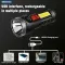 LED Flashlight Torch Rechargeable Work Light Built-in Battery