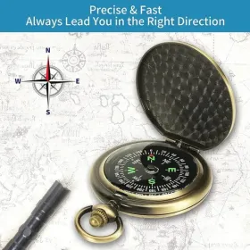 Retro Elegent Compass for Use Outdoor Hikting (Color: As pic show, Type: Style C)